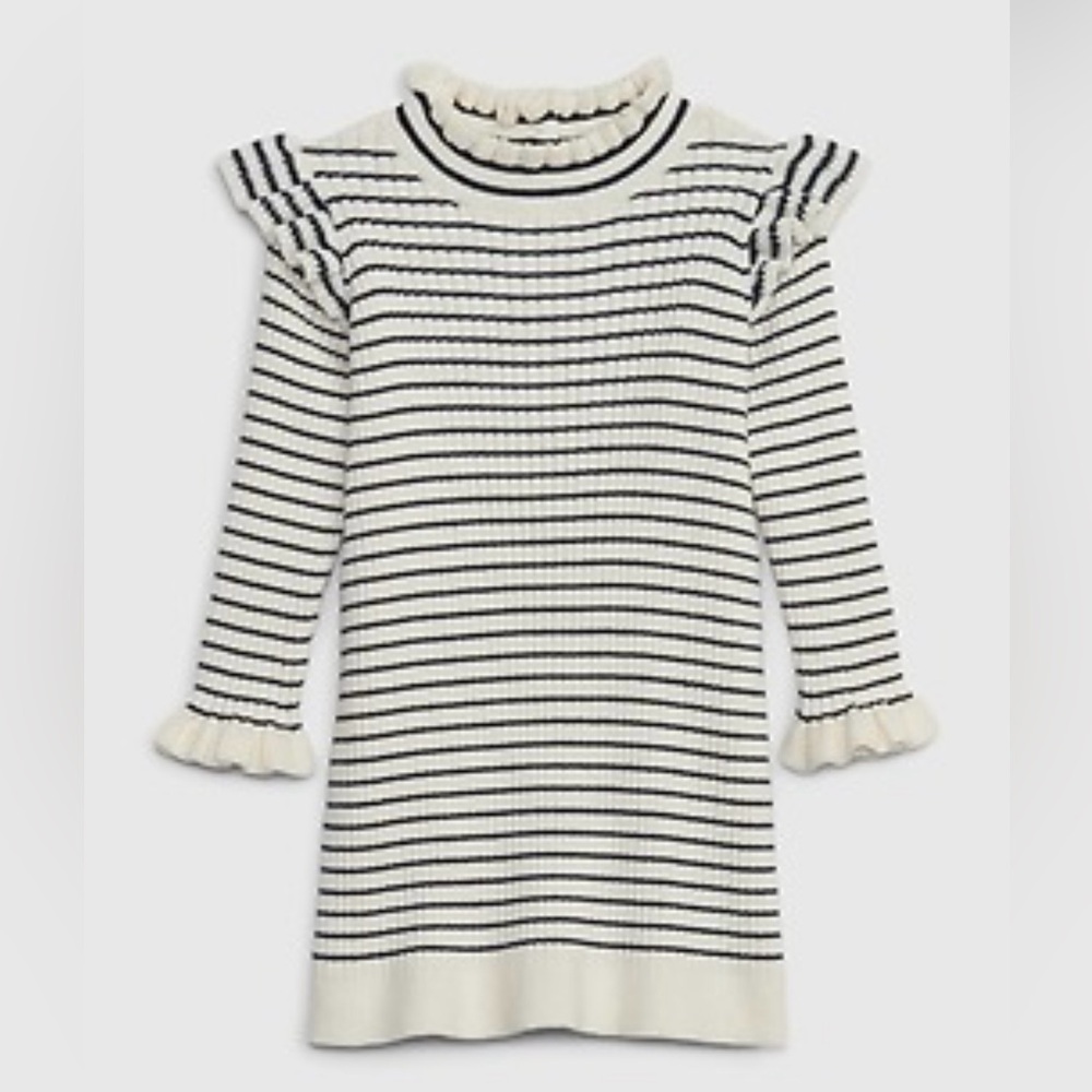Gap Ruffle Stripe Toddler Sweater Dress